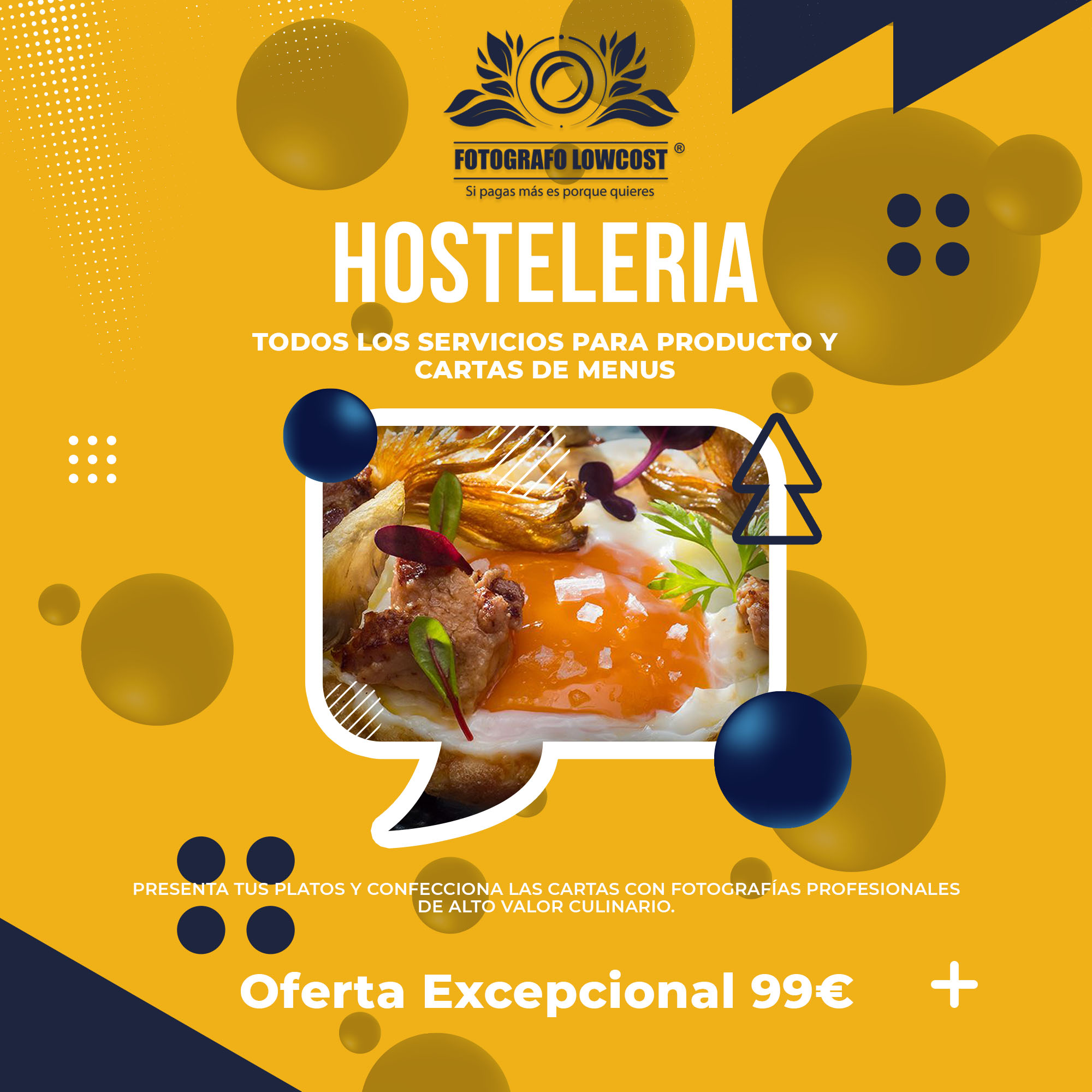 fotografo en fotografía gastronomica, cartas y menus para hostelería y restauración Oliva de Merida 