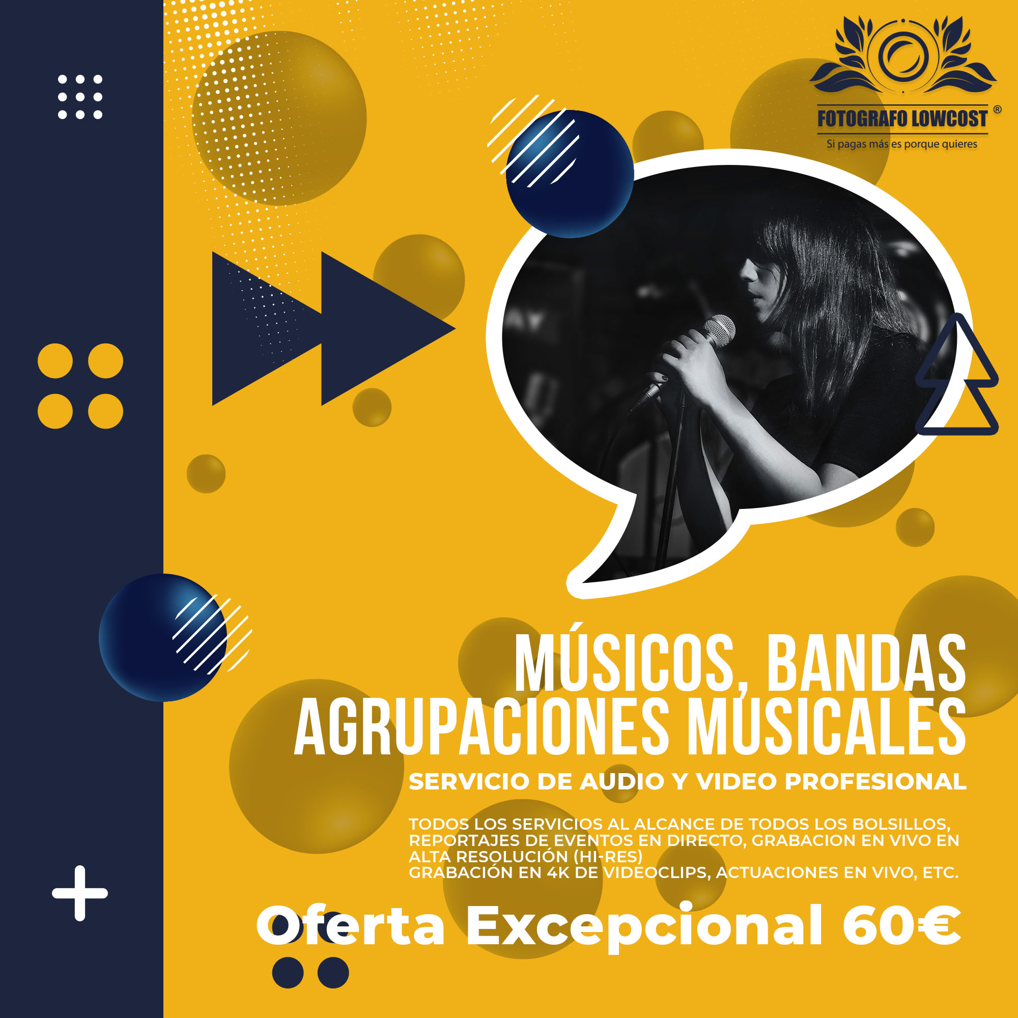 fotografo en fotografía, audio HD y servicios de Video en 4K para Músicos y artistas Trujillanos 